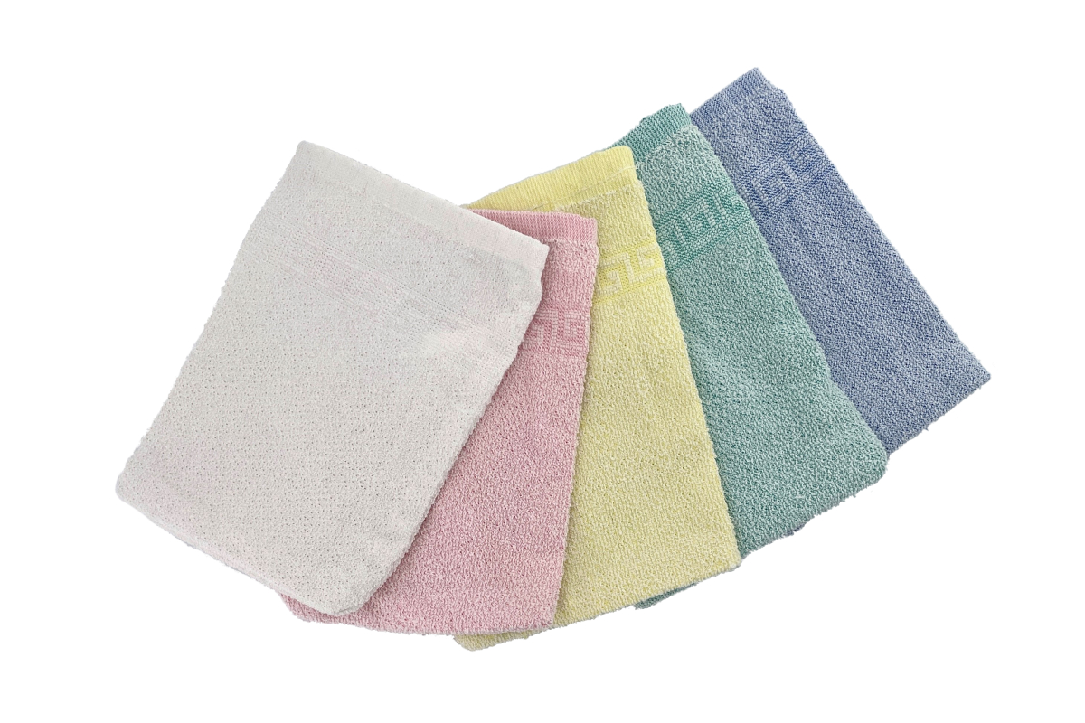 Frottier-Waschhandschuh Pastelfarben